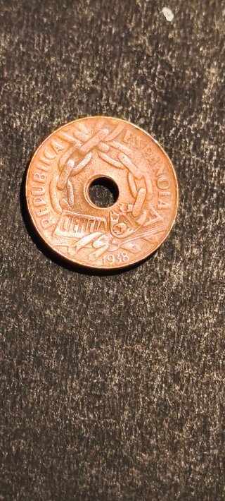 Moneda 25 céntimos 1938