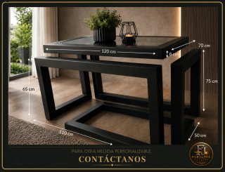 Mesa de centro abstracta artesanal
