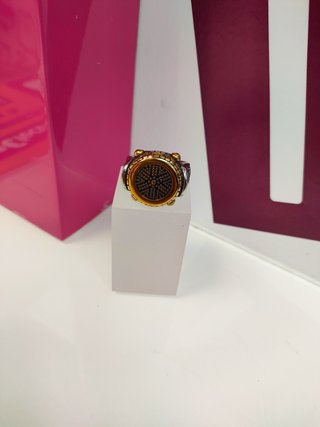 Anillo acero plateado y dorado tipo otomano T22
