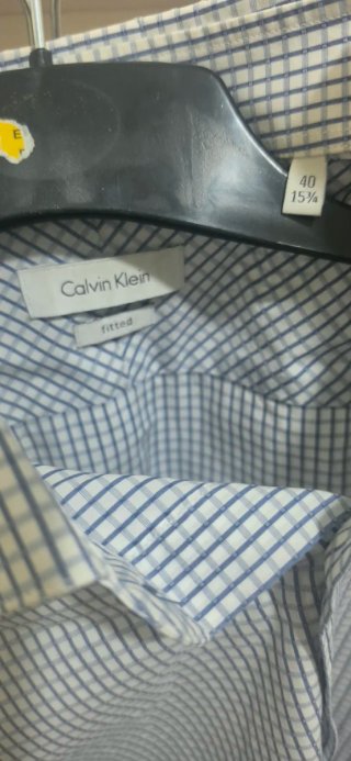 Camisa Calvin Klein Cuadros Azul y Blanco.