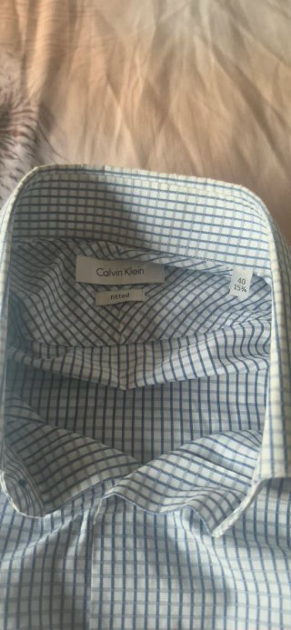 Camisa Calvin Klein Cuadros Azul y Blanco.