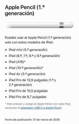 Apple Pencil para iPad 10 Pro