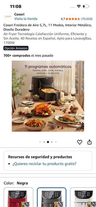 Freidora Cosori Premium 5.7L CP158-AF
