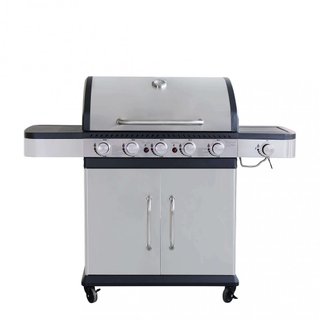 Barbecue a Gas 3 Fuochi Acciaio Fornello Laterale