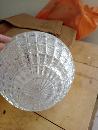 Lámpara colgante vintage cristal y metal