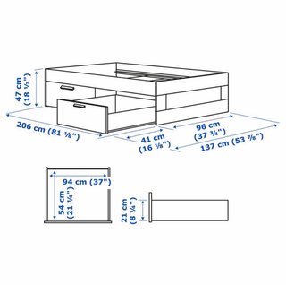 Cama Ikea Brimnes 90x200 + Colchón