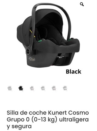Silla coche bebé negra + Isofix