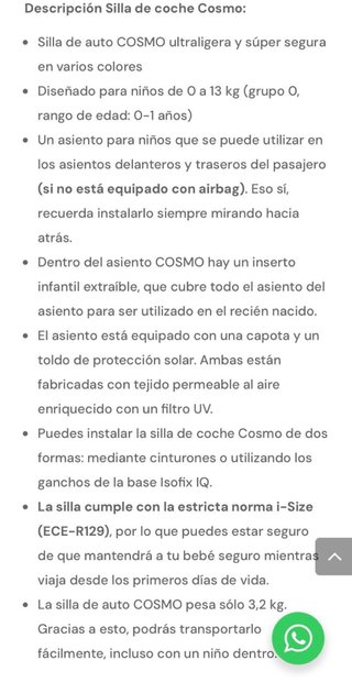 Silla coche bebé negra + Isofix