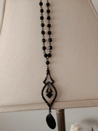 Collar gargantilla plata vieja y negra