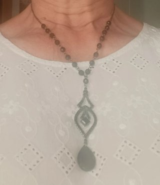 Collar gargantilla plata vieja y negra