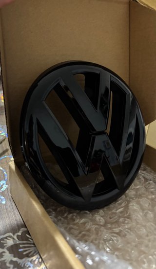 Stemma Logo VW Nero Lucido Originale