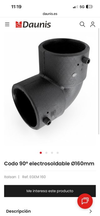 Codo 90° y 45° electrosoldable Ø160mm nuevos