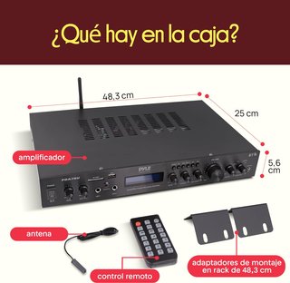 Pyle Amplificador Estereo BT, Inalambrico