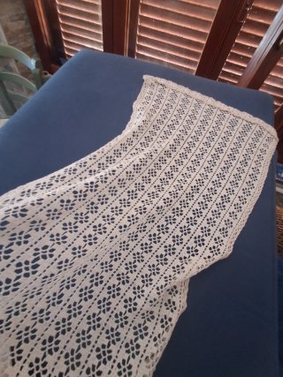 Tenda uncinetto antica beige e bianca