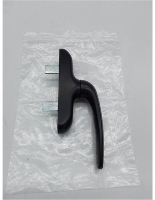 Amig - Manilla para Ventanas Practicables - Abatibles o Batientes con Base de Aluminio y Cubierta de PVC en Color Negro con Atorn
