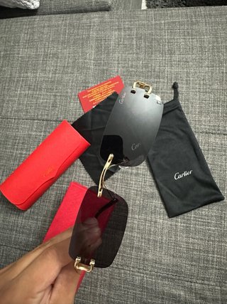 Gafas Cartier Negro y Dorado