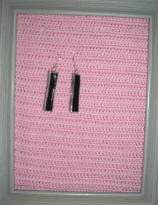 Pendientes largos vidrio negro y plata