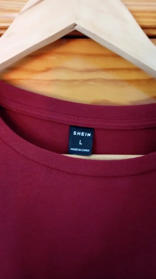 Camiseta Shein manga larga bicolor