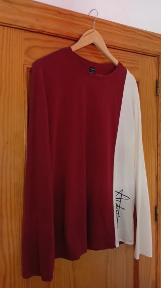 Camiseta Shein manga larga bicolor