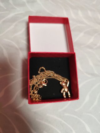 Collar osito acero dorado
