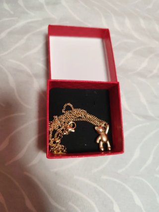 Collar osito acero dorado