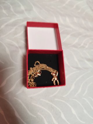 Collar osito acero dorado
