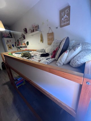 Cama alta infantil madera