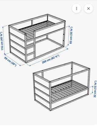 Cama alta infantil madera