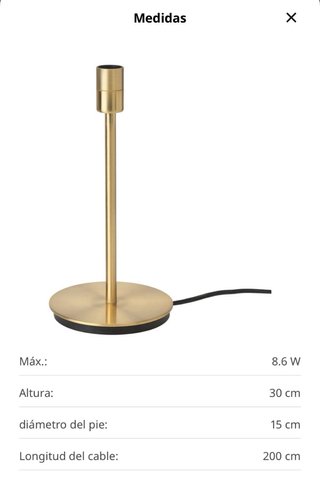 Pie de lámpara de mesa dorado