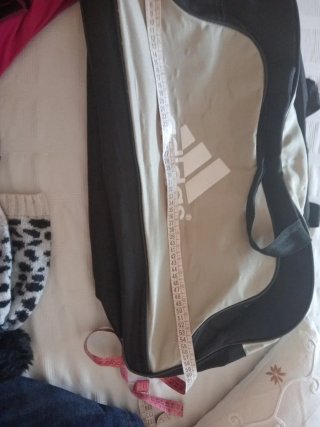 Bolsa de viaje Adidas beige y negra