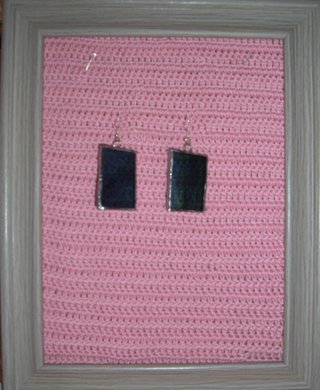 Pendientes rectangulares vidrio verde y marrón