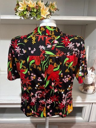 Blazer floral vintage negro | Manga corta |...