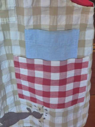 Pichi maestra beige y rojo