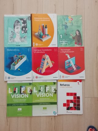 Libros 1 eso. 6 sin usar. El resto mínimo uso