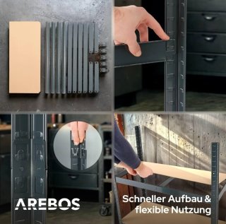 Arebos 2 estanterías de 180x90x40 de carga pesada