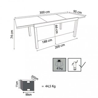Tavolo da Esterno Allungabile Alluminio e Polywood