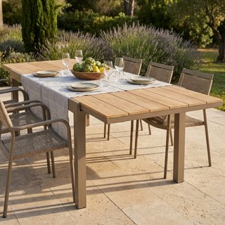 Tavolo da Esterno Allungabile Alluminio e Polywood
