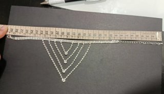 Tobillera Plateada Brillante Strass Cascada