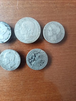 7 Monedas Españolas de Plata