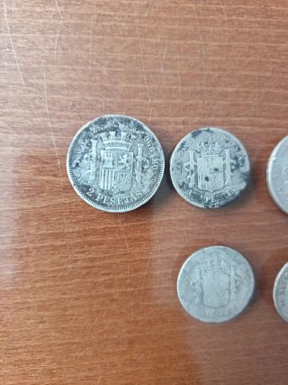 7 Monedas Españolas de Plata
