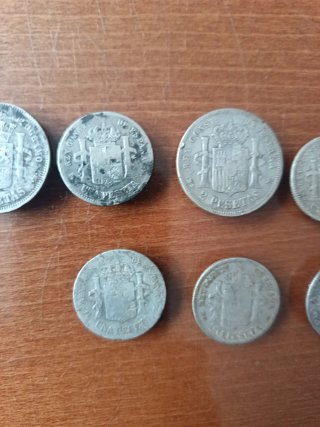 7 Monedas Españolas de Plata