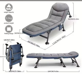 Cama Plegable Camping Tela y Metal nueva.
