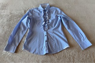 Camicia azzurra con rouches taglia S