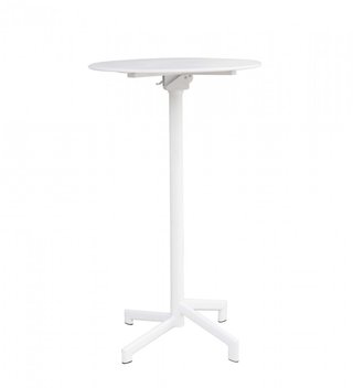 Tavolo Bar da Esterno Rotondo 60cm Acciaio Bianco