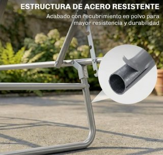 Tumbona plegable con toldo gris