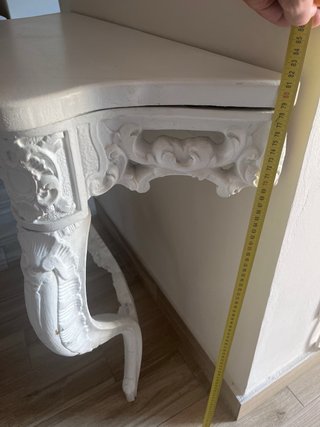 Consola tallada blanca estilo barroco