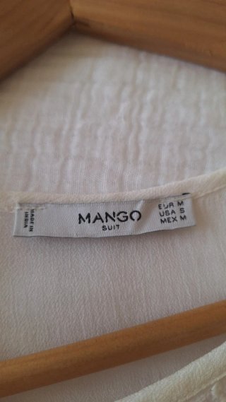 Blusa Mango sin mangas bordada