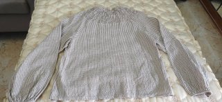 Blusa AMEE Rayas Beige y Gris