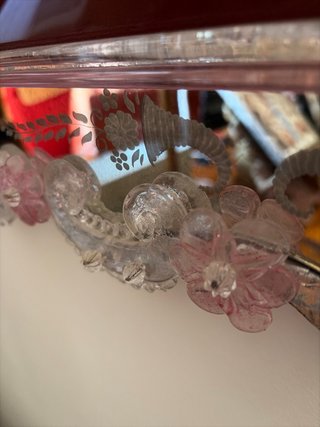Espejo Veneciano Antiguo Murano Cristal Rosa