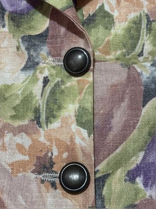 Blazer vintage 100% lino italiano estampado...